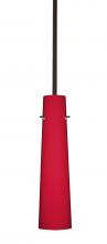  1TT-5674RM-HAL-BR - Besa Camino Stem Pendant Bronze Ruby Matte 1x40W Halogen