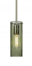  1TT-JUNI10MS-EDIL-SN - Besa, Juni 10 Stem Pendant, Moss Bubble, Satin Nickel, 1x4W LED Filament