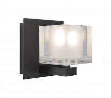  1WF-BOLOFR-BR - Besa, Bolo Vanity, Clear/Frost, Bronze Finish, 1x40W Halogen