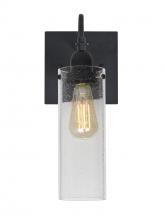  1WG-JUNI10CL-EDIL-BK - Besa Juni 10 Wall, Clear Bubble, Black Finish, 1x7W LED Filament