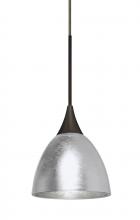  1XC-1758SF-LED-BR - Besa Divi Pendant, Silver Foil, Bronze, 1x9W LED