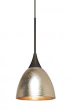 Besa Lighting 1XT-1758GF-LED-BR - Besa Divi Pendant, Gold Foil, Bronze, 1x9W LED