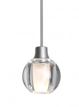  1XT-BOCA3CL-LED-SN - Besa, Boca 3 Cord Pendant, Clear, Satin Nickel Finish, 1x3W LED