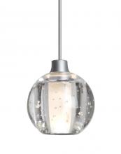  1XT-BOCA5BB-SN - Besa, Boca 5 Cord Pendant, Clear Bubble, Satin Nickel Finish, 1x35W Halogen