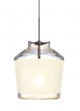  1XT-PIC6WH-BR - Besa Pendant Pica 6 Bronze White Sand 1x50W Halogen