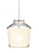  1XT-PIC6WH-SN - Besa Pendant Pica 6 Satin Nickel White Sand 1x50W Halogen