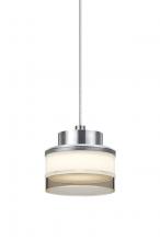  1XT-PIVOTSM-LED-SN - Besa, Pivot Cord Pendant, Opal Glossy/Smoke, Satin Nickel Finish, 1x3W LED