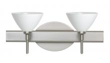  2SW-174307-LED-SN - Besa Wall Domi Satin Nickel White 2x5W LED