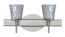  2SW-5125SF-LED-SN - Besa Wall Nico 4 Satin Nickel Stone Silver Foil 2x5W LED