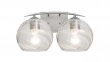  2WC-JILLYCL-SN - Besa, Jilly Vanity, Vapor Clear, Satin Nickel Finish, 2x60W Incandescent