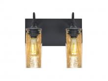  2WG-DUKEGF-EDIL-BK - Besa Duke Vanity, Gold Foil, Black Finish, 2x7W LED Filament