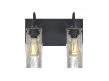  2WG-DUKESF-EDIL-BK - Besa Duke Vanity, Silver Foil, Black Finish, 2x7W LED Filament