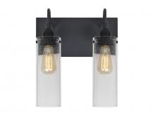  2WG-JUNI10CL-EDIL-BK - Besa Juni 10 Vanity, Clear Bubble, Black Finish, 2x7W LED Filament