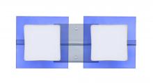  2WS-773592-LED-CR - Besa Wall Alex Chrome Opal/Blue 2x5W LED