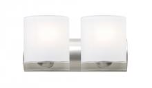  2WZ-CELTICCL-LED-SN - Besa, Celtic Vanity, Opal Glossy/Clear, Satin Nickel Finish, 2x9W LED