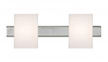  2SW-TITO07-LED-CR - Besa, Tito Vanity, Opal Matte, Chrome Finish, 2x5W LED