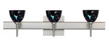  3SW-1858VB-LED-SN-SQ - Besa Divi Wall With SQ Canopy 3SW Black Dicro Vine Satin Nickel 3x5W LED