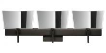  3SW-6773MR-LED-BR-SQ - Besa Groove Wall With SQ Canopy 3SW Mirror-Frost Bronze 3x5W LED