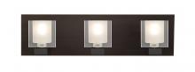  3WF-BOLOFR-BR - Besa, Bolo Vanity, Clear/Frost, Bronze Finish, 3x40W Halogen