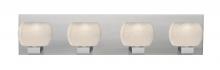  4WF-KENOWH-LED-SN - Besa, Keno Vanity, White Sand, Satin Nickel Finish, 4x3W LED