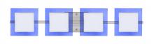  4WS-773592-LED-SN - Besa Wall Alex Satin Nickel Opal/Blue 4x5W LED