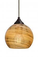  J-JILLYAM-EDIL-BR - Besa, Jilly Cord Pendant For Multiport Canopy, Vapor Amber, Bronze Finish, 1x5W LED F