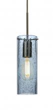  J-JUNI10BL-EDIL-BR - Besa, Juni 10 Pendant For Multiport Canopy, Blue Bubble, Bronze, 1x4W LED Filament