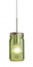  J-MILO4GR-SN - Besa Pendant For Multiport Canopy Milo 4 Satin Nickel Green 1x40W Medium Base A15