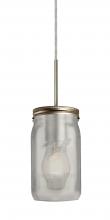  J-MILO4WF-EDIL-SN - Besa Pendant For Multiport Canopy Milo 4 Satin Nickel White Frost 1x5W LED Filament