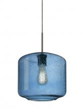  J-NILES10BL-EDIL-BR - Besa Niles 10 Pendant For Multiport Canopy, Blue Bubble, Bronze Finish, 1x4W LED Fila