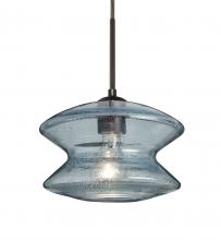  J-ZENBL-BR - Besa, Zen Cord Pendant For Multiport Canopy, Blue Bubble, Bronze Finish, 1x60W Medium