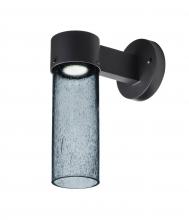  JUNI10BL-WALL-LED-BK - Besa, Juni 10 Outdoor Sconce, Blue Bubble, Black Finish, 1x4W LED