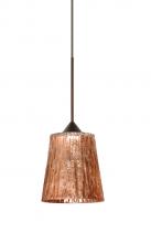  RXP-5125CF-BR - Besa Pendant Nico 4 Bronze Stone Copper Foil 1x35W Halogen