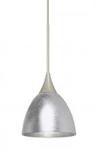  X-1758SF-SN - Besa Divi Pendant, Silver Foil, Satin Nickel, 1x50W Gy6.35