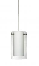  X-C44007-SN - Besa Pendant For Multiport Canopy Pahu 4 Satin Nickel Clear/Opal 1x35W Halogen