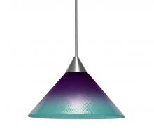  X-JADEPB-SN - Besa, Jade Cord Pendant For Multiport Canopies, Purple/Blue, Satin Nickel Finish, 1x5