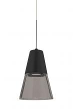  XP-TIMO6BS-LED-SN - Besa, Timo 6 Cord Pendant,Smoke/Black, Satin Nickel Finish, 1x9W LED