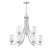  1-4033-9-SN - Octave 9-Light Chandelier in Satin Nickel