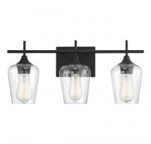  8-4030-3-BK - Octave 3-Light Bathroom Vanity Light in Black