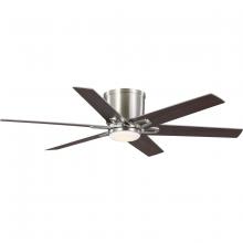  P250099-009-30 - Bexar Collection 54 in. Six Blade Brushed Nickel Modern Farmhouse Ceiling Fan with Integrated LED Li