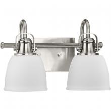  P300427-009 - Preston Collection Two-Light Brushed Nickel Coastal Bath and Vanity Light