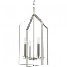  P500432-009 - Vertex Collection Four-Light Brushed Nickel Contemporary Foyer Light