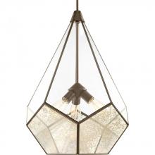  P5322-20 - Cinq Collection Three-Light Antique Bronze Antique Mirror Glass Global Pendant Light