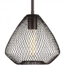  P5337-20 - Mesh Collection One-Light Antique Bronze Farmhouse Pendant Light