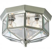  P5788-09 - Three-Light Beveled Glass 9-3/4" Close-to-Ceiling