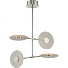  P400255-009-30 - Spoke LED Collection Four-Light Brushed Nickel Modern Style Hanging Chandelier Light