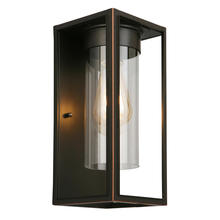  203029A - 1x60W Outdoor Wall Light With Oil Rubbed Bronze Finish & Clear Glass