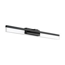  204053A - 1x11W LED Bath / Vanity Light With Matte Black Finish and Satin Acrylic Shade