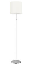  82813A - 1x100W Floor Lamp w/ Aluminum Finish & Cream Fabric Shade