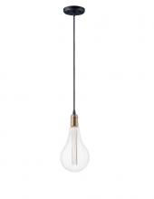  12121BKAB/BUL-A52 - Early Electric 1-Light Pendant with A52 LED Bulb